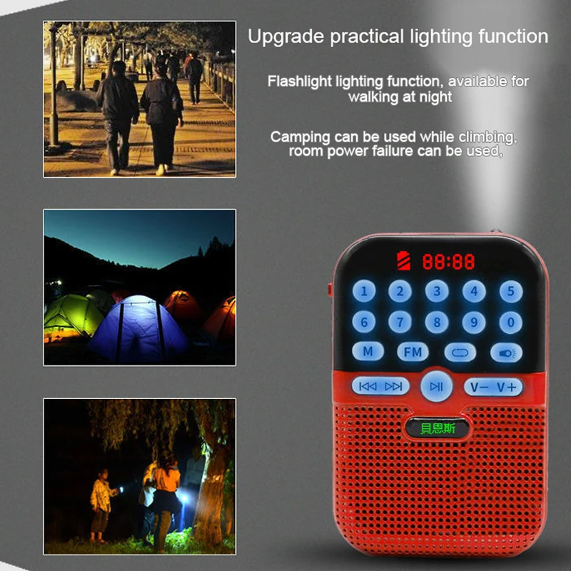 Мини Радио Портативный fm-радио приемник беспроводной Bluetooth громкоговоритель со
