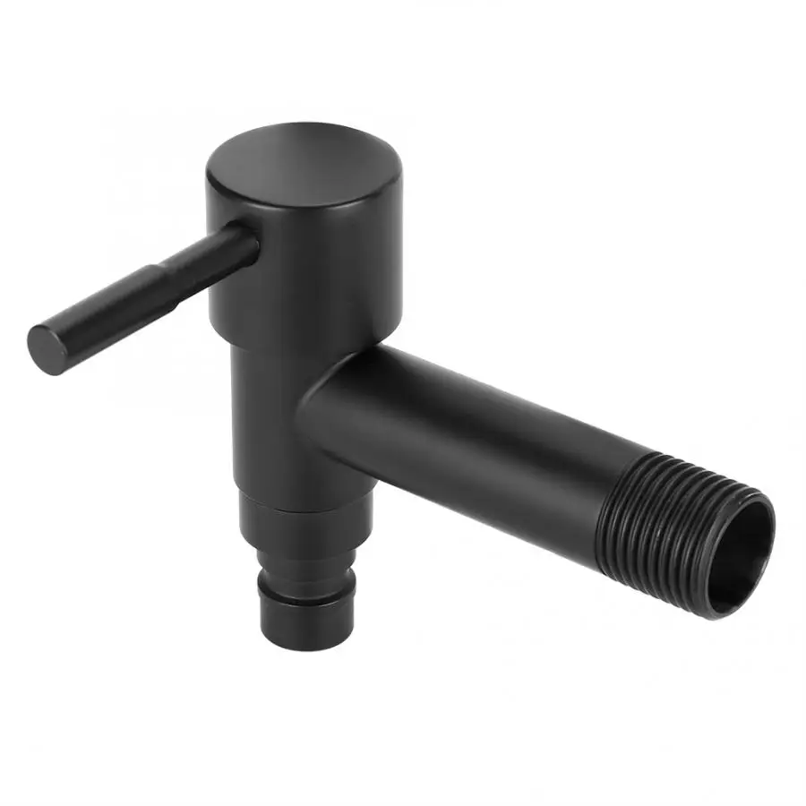 G1/2in Black Stainless Steel Washing Machine Faucet Single Cold Sink Water Tap Freeze-proof Crack-proof | Обустройство дома