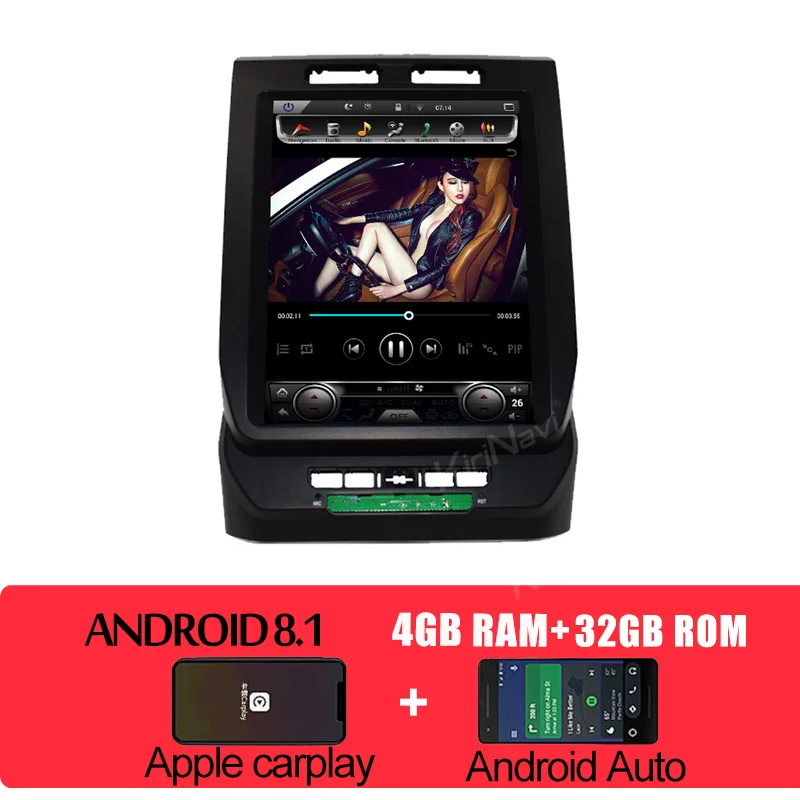 Android Car Radio KiriNavi Android 8,1 вертикальный экран Tesla стиль 12," Автомагнитола для Ford F150 автомобильный Dvd мультимедиа gps навигация wifi - Цвет: Android Car Radio