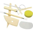 Набор из 8 предметов, инструменты для формования глины и керамики, деревянный нож, инструменты для резьбы, аксессуары для Гончарной Глины