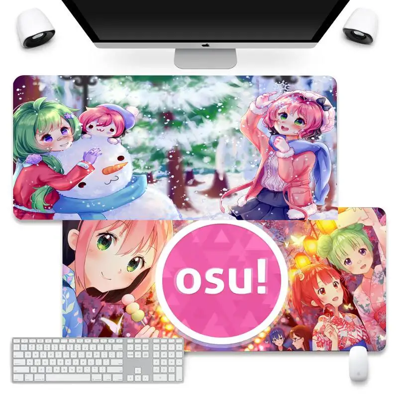 

OSU! Music Game Mouse Pad Company XL Large Keyboard PC Desk Mat Takuo Anti-Slip Cute Anime Girls Mousemat for Lolicon Anime Fan