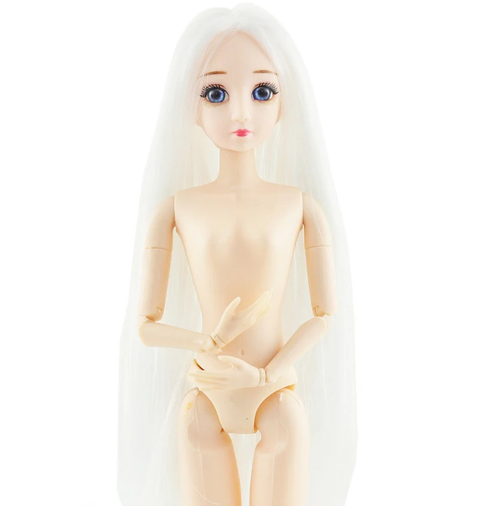 gg 1/6 12 дюймов куклы голубые глаза подвижные суставы обнаженное тело bjd кукла подарок для девочек игрушки Длинные прямые Кудрявые каштановые красные волосы - Цвет: gg