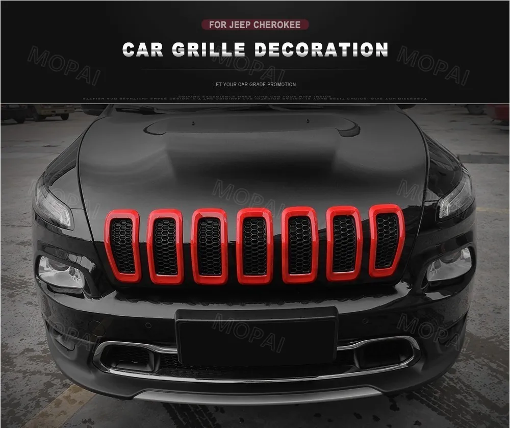 MOPAI автомобильные наклейки для Jeep Cherokee+ ABS автомобильные передние декоративные решетки наклейки s Для Jeep Cherokee автомобильные аксессуары