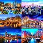 XUEQIXIAOZU 5D DIY полный квадратный Круглый Ночной город Алмазная вышивка пейзаж алмазная живопись мозаичная мебель украшение