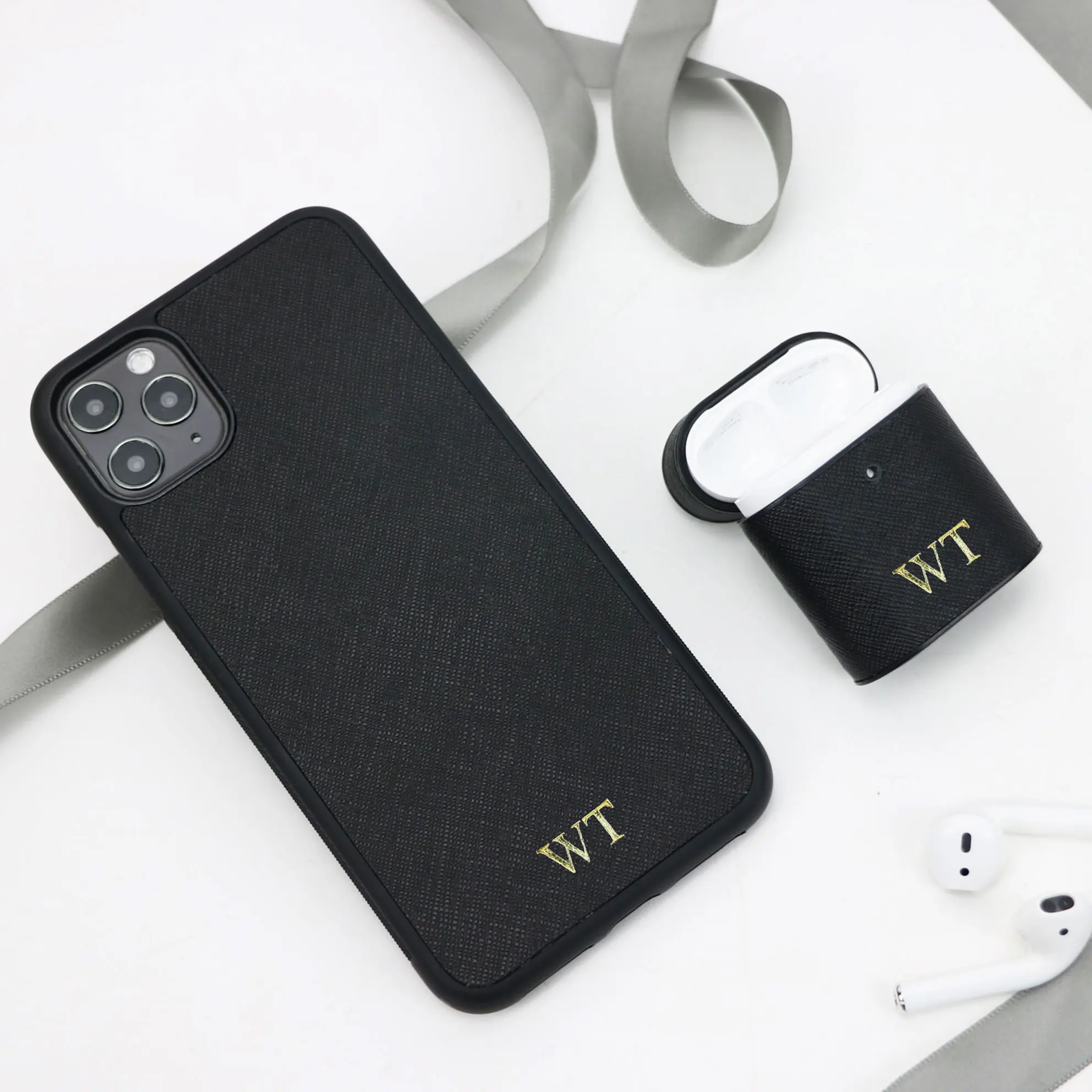 Индивидуальный кожаный чехол для Airpods 1 2 pro защитный Apple Iphone 11 12 Pro Max|Держатели карт