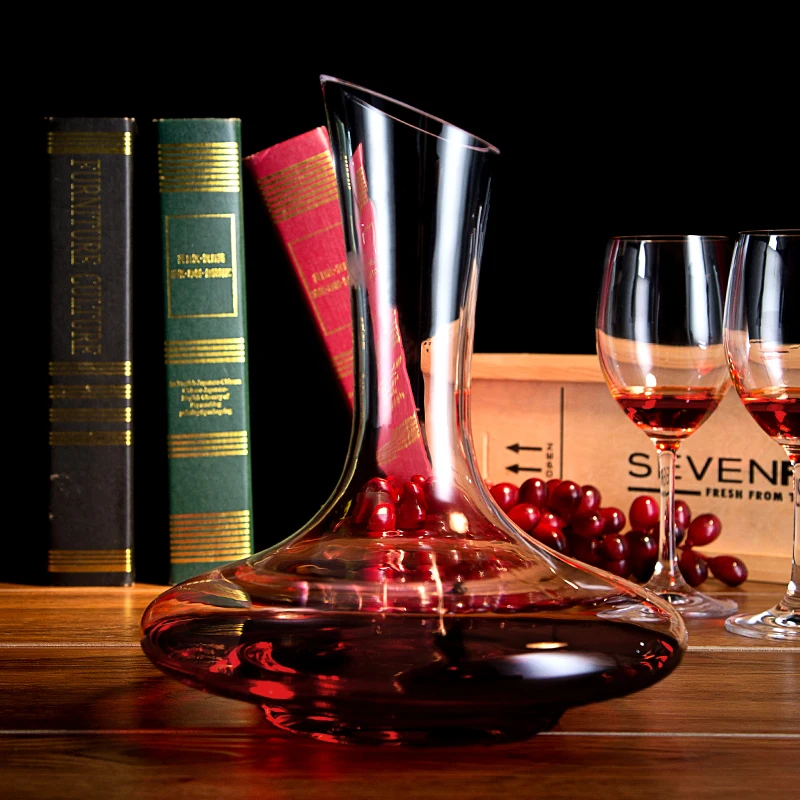 

Прозрачный домашний винный сепаратор, Хрустальный бессвинцовый плоский Графин для вина, графин для виски, стеклянный графин, Принадлежност...