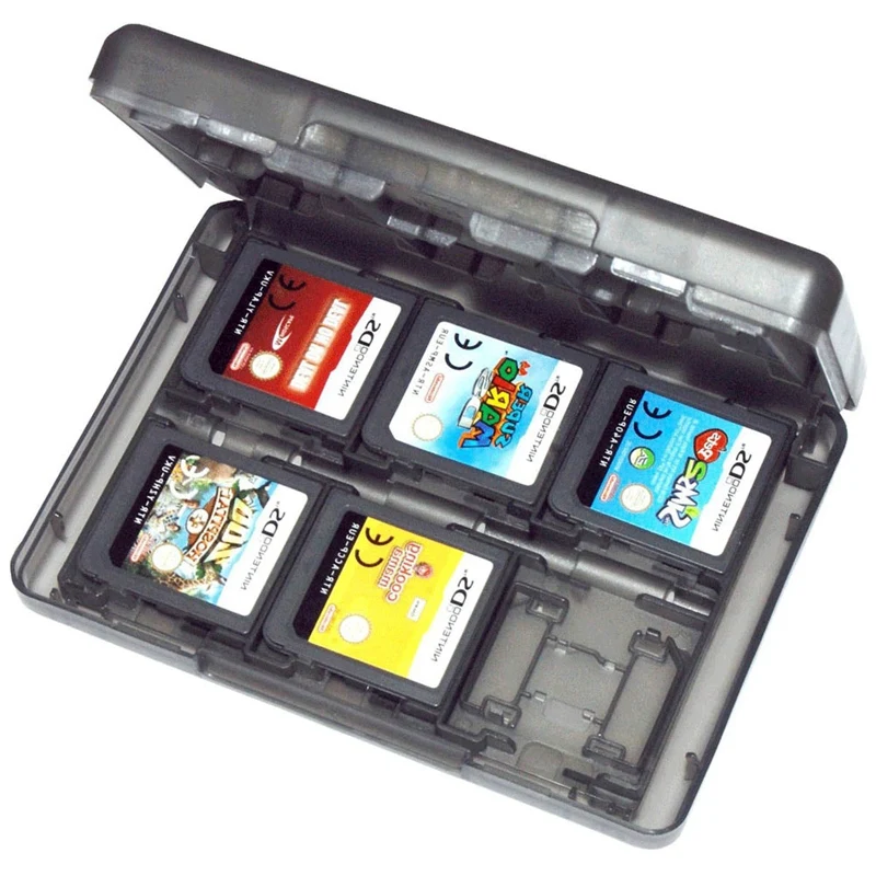 Чехол держатель для игр 3Ds 2Ds Ds Nintendo картридж 24 в 1 дорожный Черный Zedlabz|Жёсткие