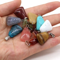 natural stone pendant trapezoid shape semi precious stones exquisite charm for jewelry making diy necklace bracelet accessories