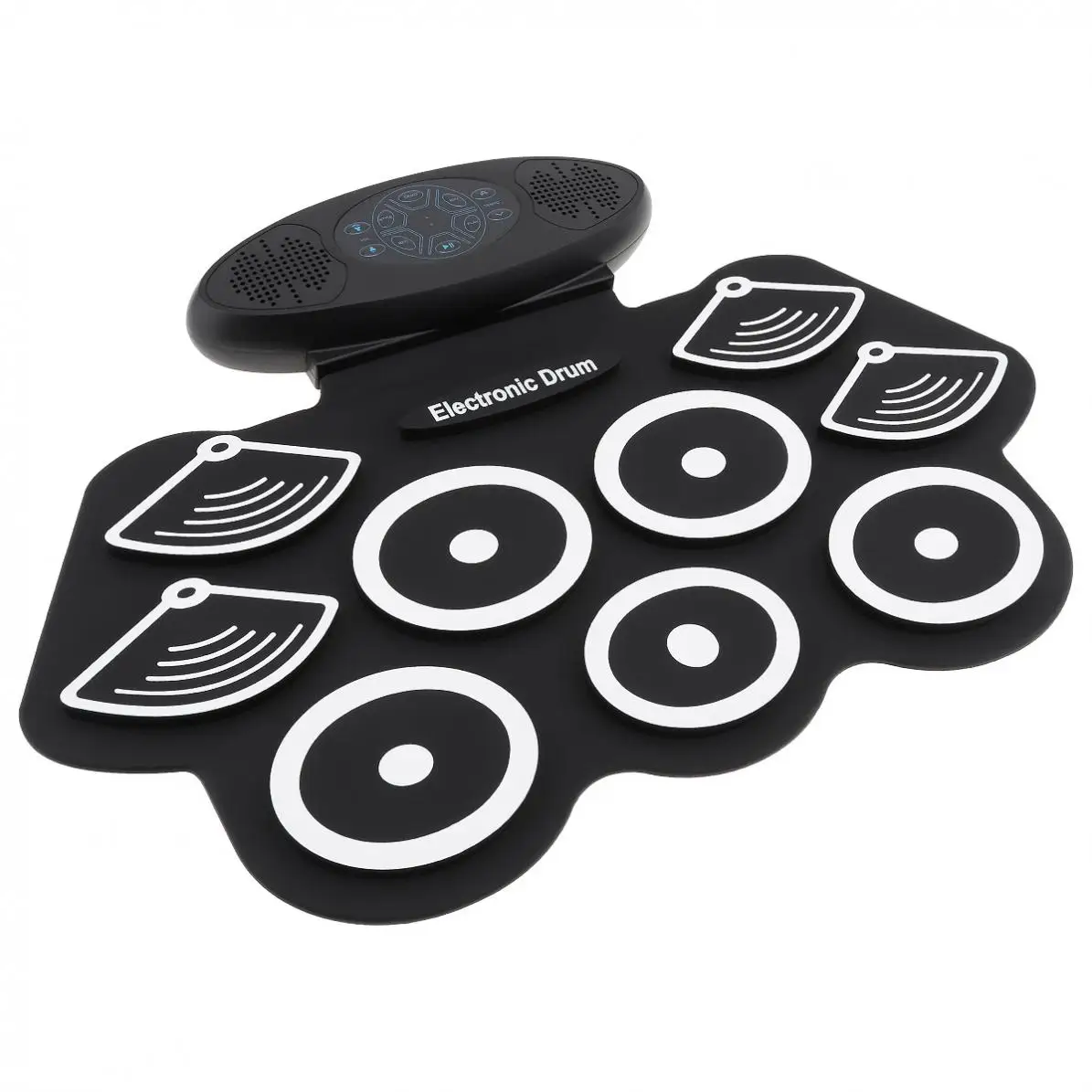 9 Pads Electronic Drum Roll up Thicken Silicone Drum Double Speakers Stereo Electric Drum Kit with Drumsticks and Sustain Pedal enlarge