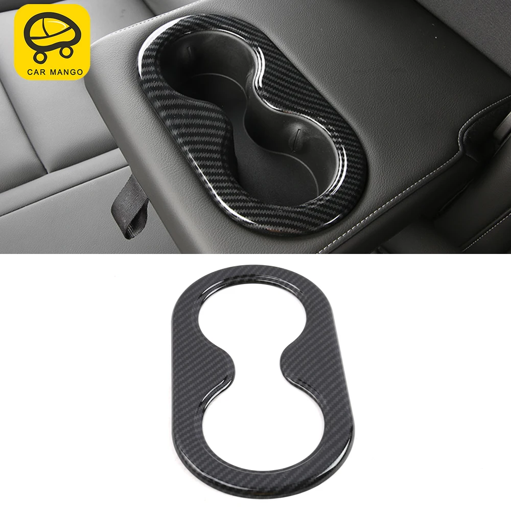 

CarManGo Car Accessories Rear Back Seat Water Cup Holder Panel Frame Trim Sticker Cover Decoration for Cadillac XT4 2018-2021
