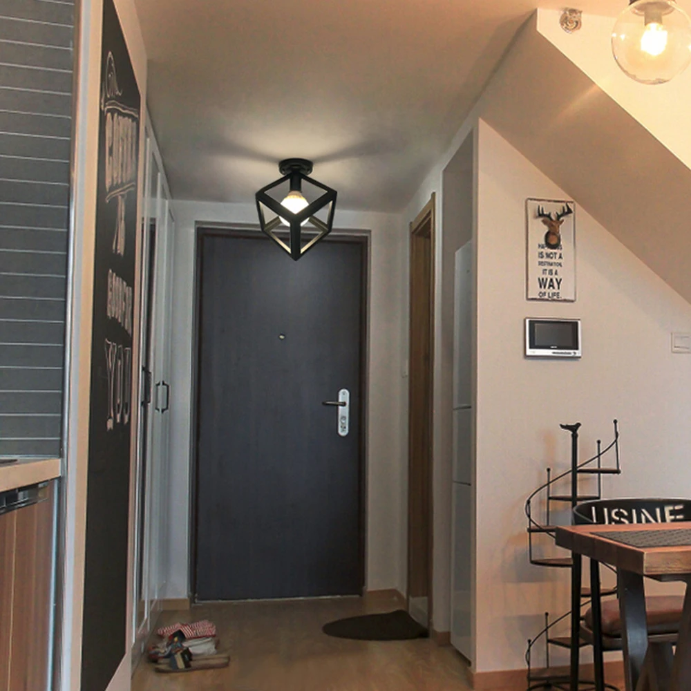 Современный светодиодный потолочный светильник E27 из кованого железа в