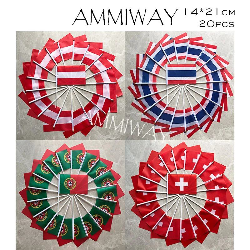 AMMIWAY 14x2 1 см 20 шт. австрийский Таиланд Португалия Швейцария ручной флаг маленькие