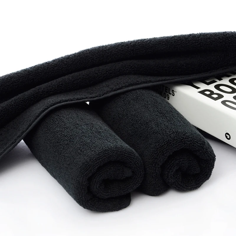 

GIANTEX 2pcs Black Face Towel For Home Super Absorbent Bathroom Towels For Adults 34x72cm toallas serviette recznik handdoeken