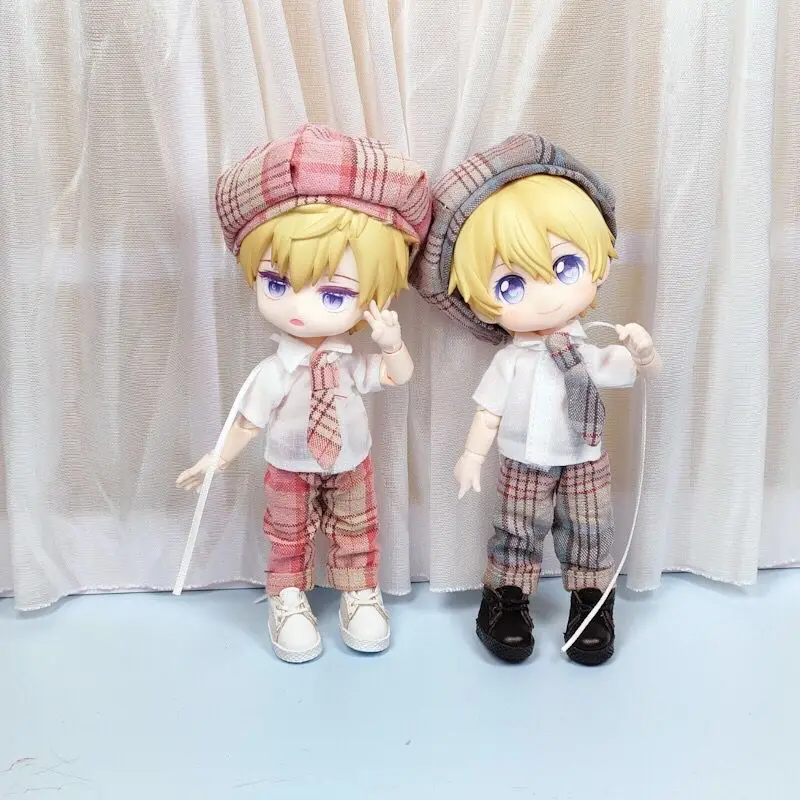 

OB11 P9 Baby's Spring and Autumn Daily Uniform doll clothes suit shirt+tie+pant+hat