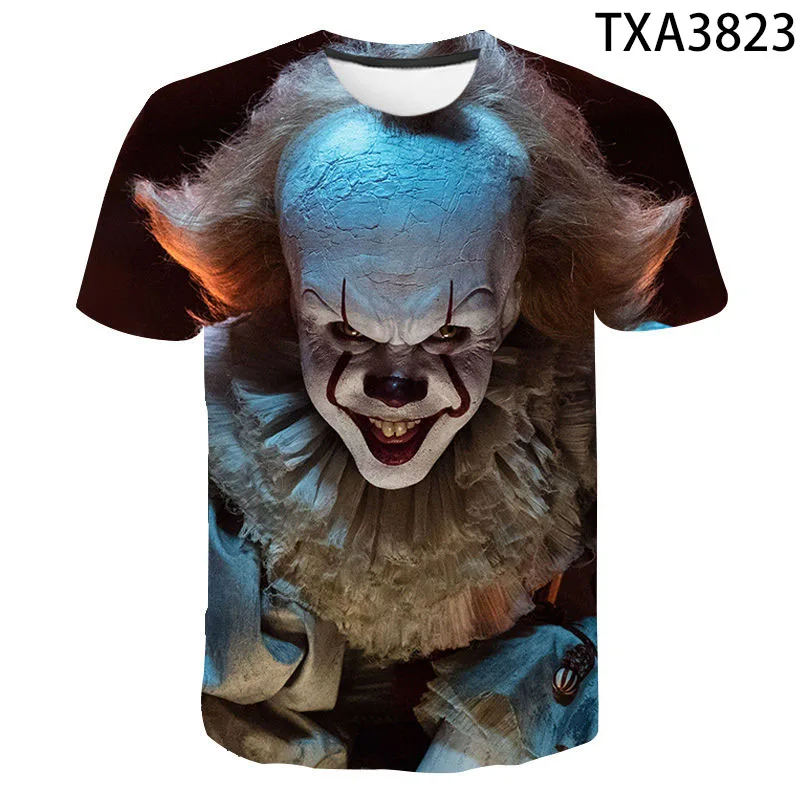 

Летняя новая уличная одежда Stephen King's It, модная футболка для мальчиков и девочек, Повседневная футболка с 3D принтом и коротким рукавом для муж...