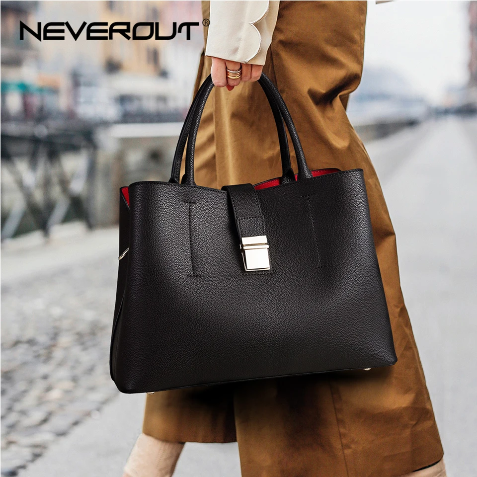 Женская сумка тоут NEVEROUT большая через плечо с верхней ручкой на молнии и застежке