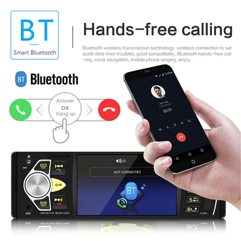 Автомагнитола 4 1 дюйма HD MP5 плеер Bluetooth музыка свободные руки вызов сенсорный