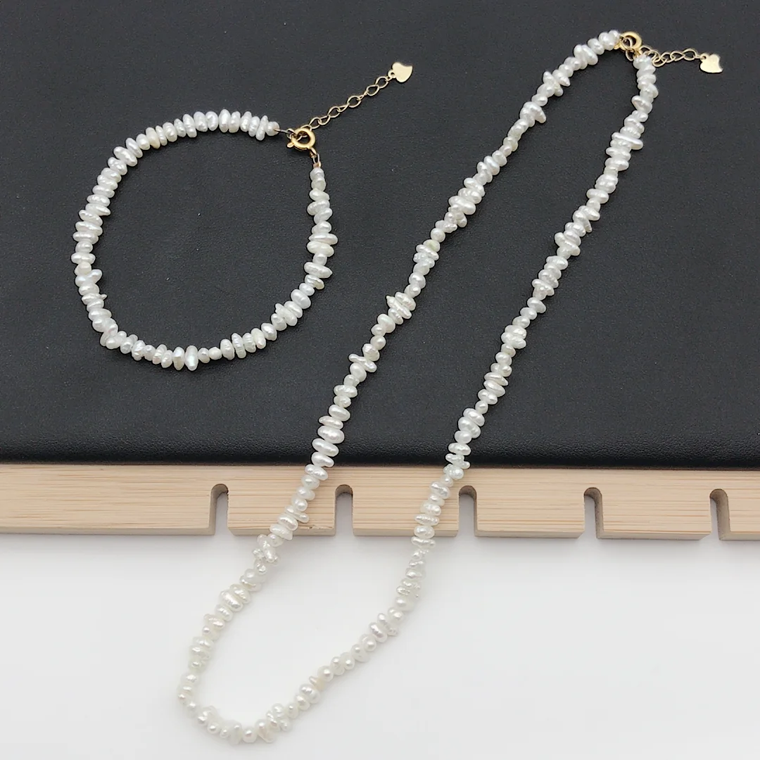 Новый натуральный белый 3 5 мм нестандартный барочный набор из 16 браслетов