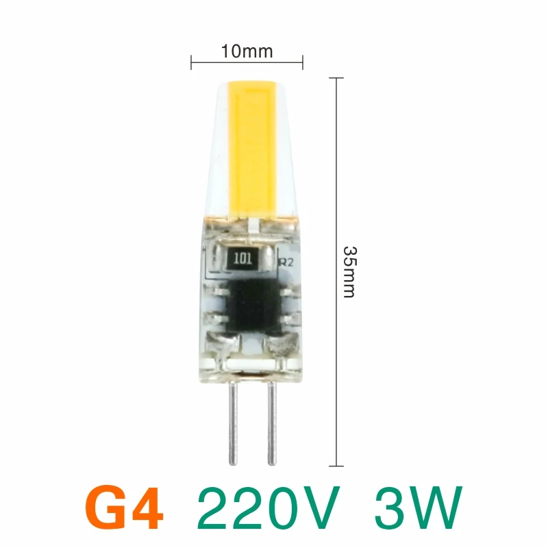G4 3W 220V LARZI светодиодный G4 G9 E14 лампочка переменного/постоянного тока с регулируемой яркостью 12 В 220 В 3 Вт 6 Вт COB SMD СВЕТОДИОДНЫЙ светильник заменить галогенный прожектор люстра - Испускаемый цвет: G4 3W 220V