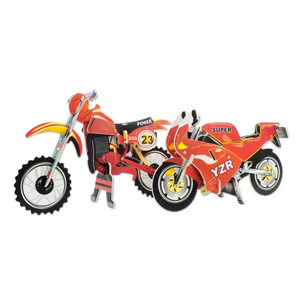 

Kids 3D DIY Puzzle Motorcycle Jigsaw Self-assembling Educational Toy Paper Creative Airplane Puzzle for Children