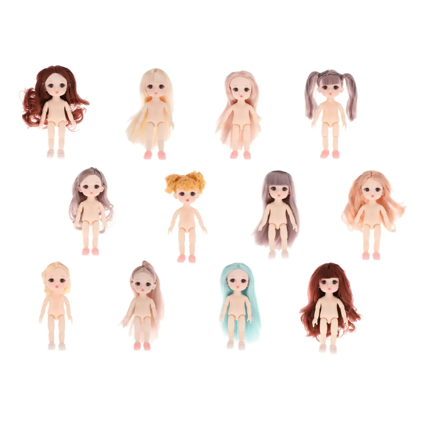 Симпатичные Мини-куклы 1/12 BJD с голой девушкой тело 3D глаза игрушка для девочек