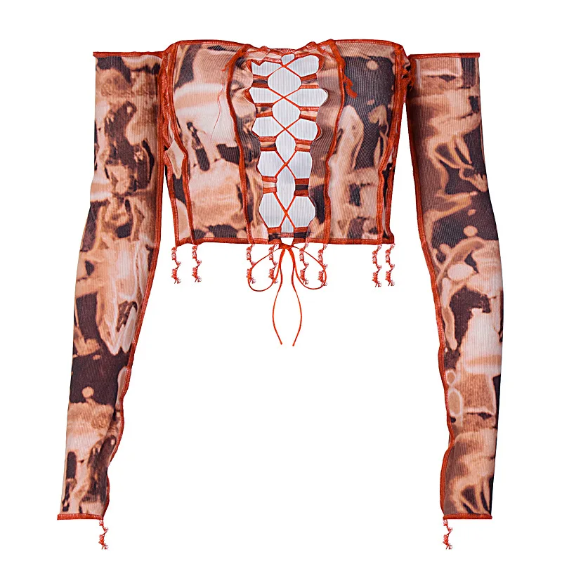 Женские облегающие Короткие топы Simenual камуфляжные с открытыми плечами на