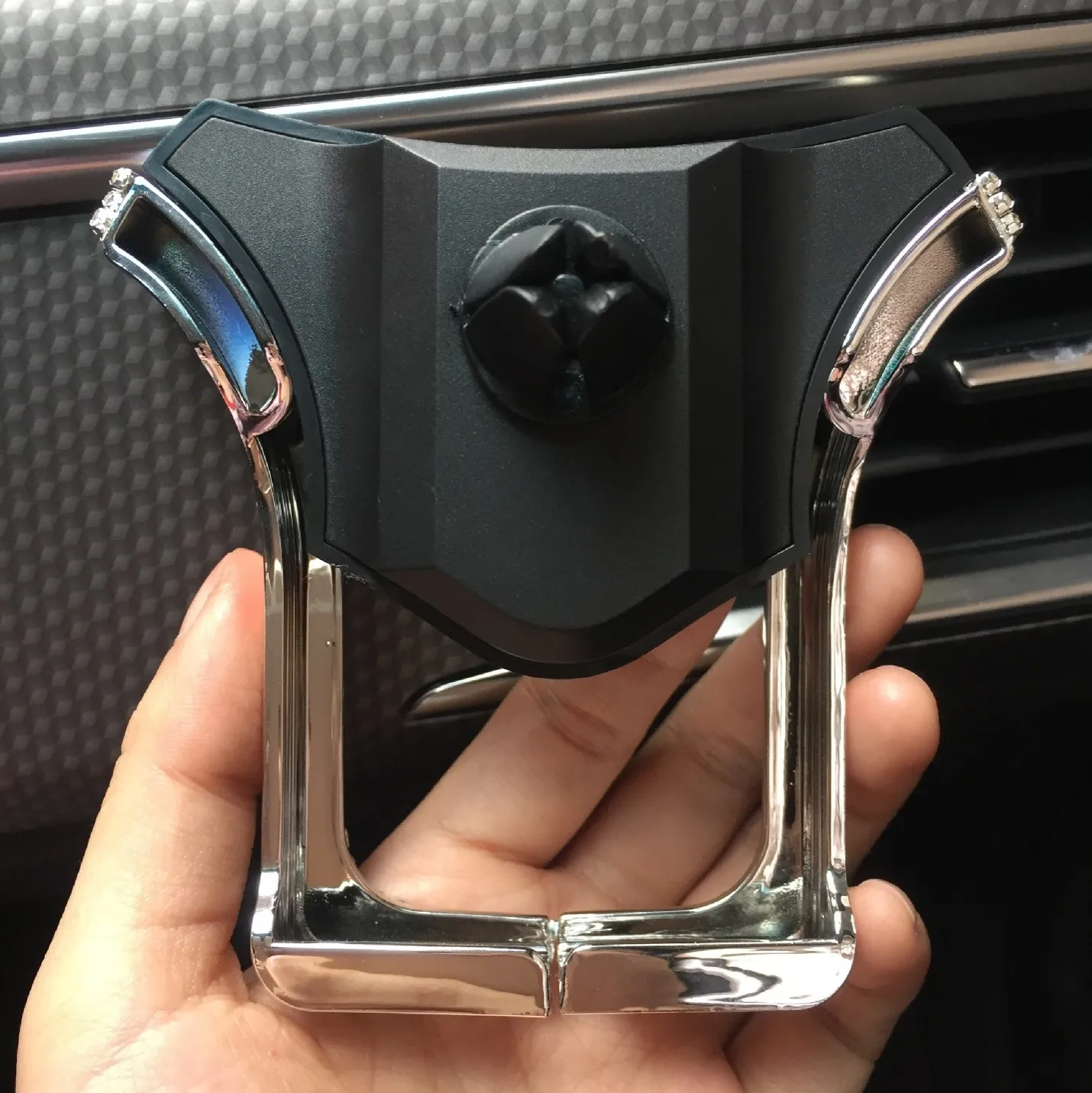 

Universal U Shape Car Phone Holder Bing Crystal Rhinestone Air Vent Mount Stand Cell Phone Support Clip Auto Accessories