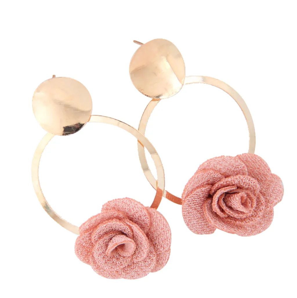 Женские массивные металлические серьги в виде цветка модные с пятилепестками