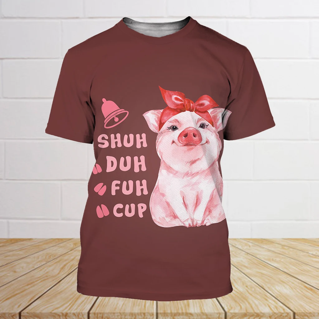 

2021 Новый 3D Любовь Свинья Футболка мужская футболка с изображением животного Прохладный 3D Стиль узор 3DT рубашка летний модный комплект одежд...