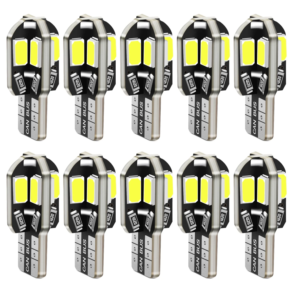 10светодиодный LED W5W Canbus T10 12V Белый Автомобильный внутренсветильник свет лампа для