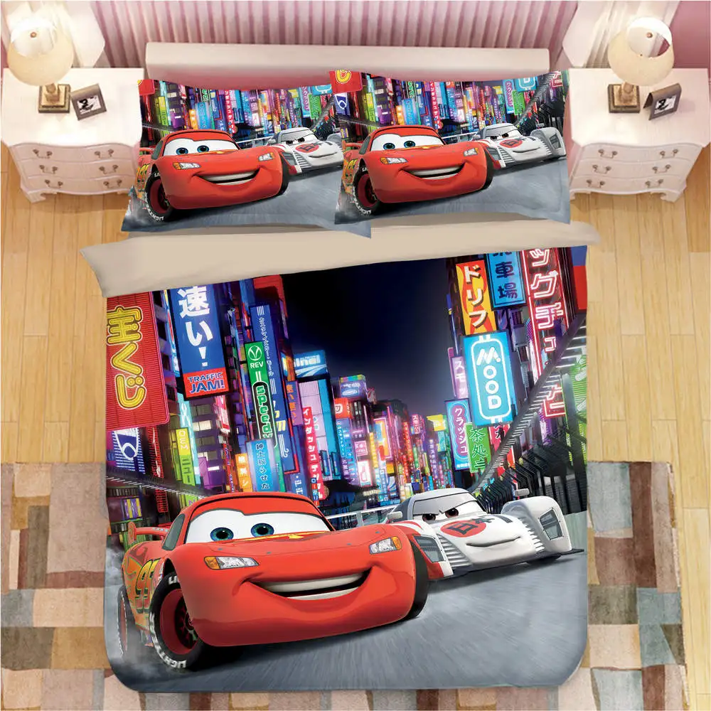 Disney Bedding 3 3D Постельные принадлежности двойной размер одеяло пододеяльники набор Дисней Mc queen принт автомобиля постельное белье королева покрывала дети детская спальня 3 шт. Лидер продаж - Цвет: Disney Bedding 3