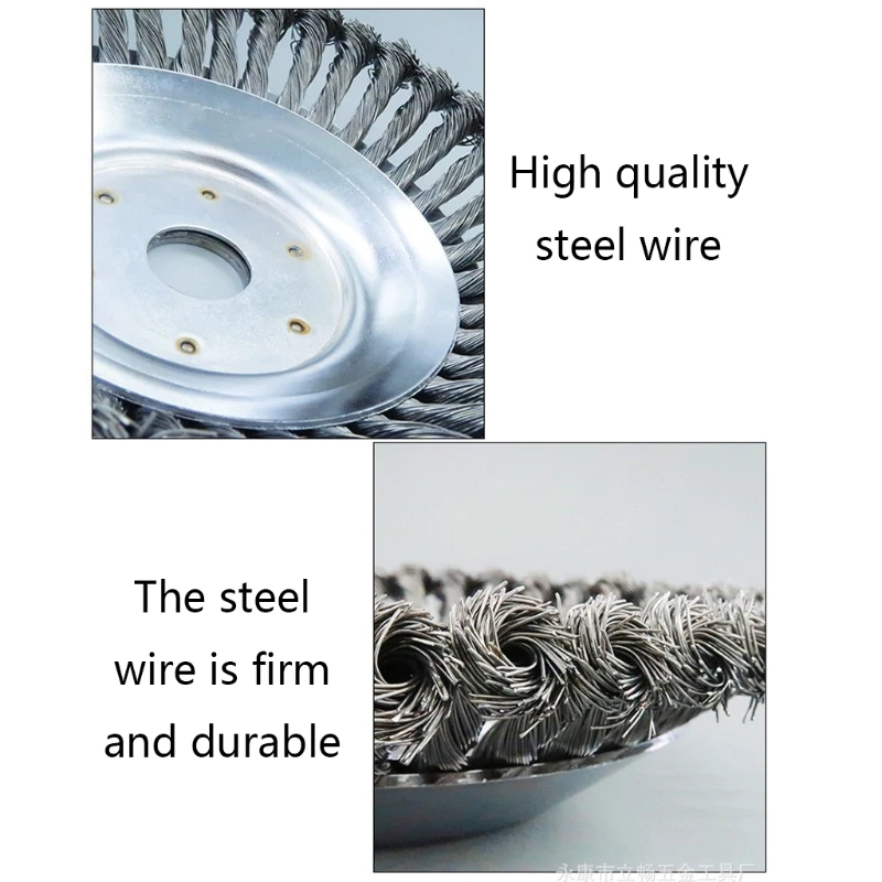 

8-inch Lawn Mower Brush Cutter Head Stranded Bowl-shaped Steel Wire Rust Remover Q84D