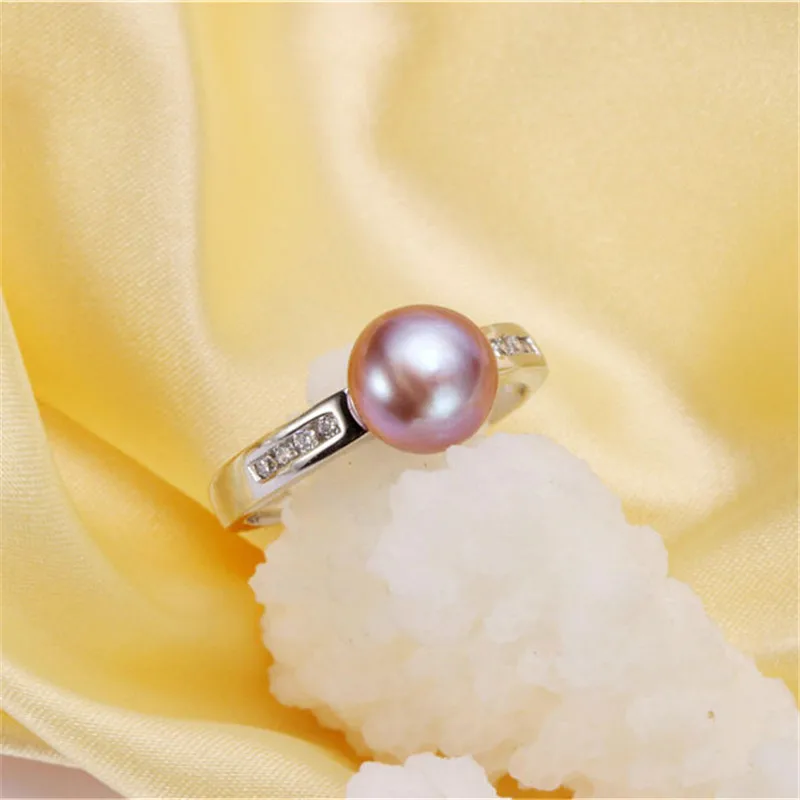 Dainashi High Quality 100% Genuine Freshwater Cultured Pearl Adjustable Ring Vintage 925 Sterling Silver Zircon for Women | Украшения и