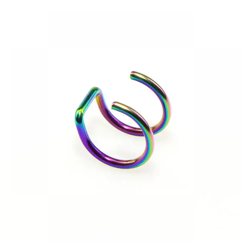 1 шт. клип на обертывание серьги козелок из нержавеющей стали 2 кольца ухо манжеты