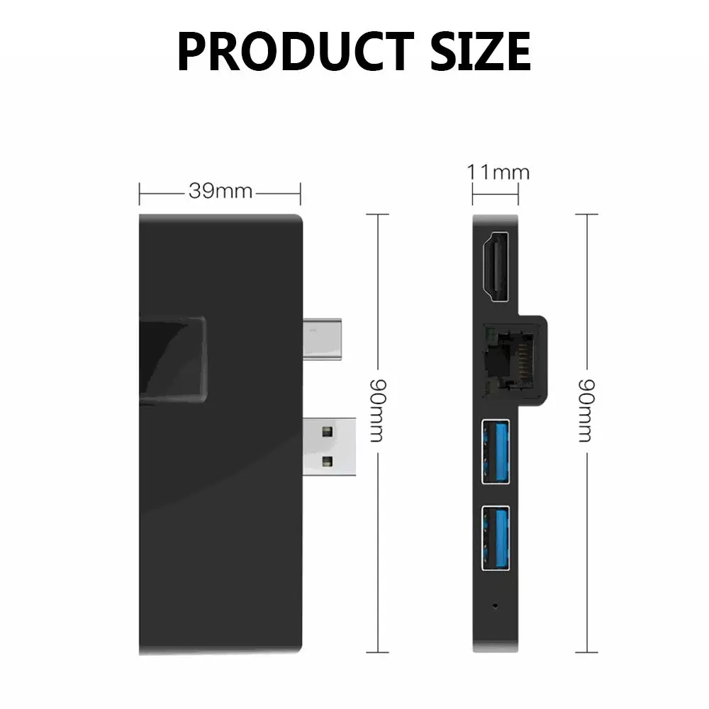 1PC Aluminum Alloy USB 3.0 Hub Docking Station SD/TF Card Reader Gigabit Network Converter For Microsoft Surface Pro 4/5/6 | Компьютеры и