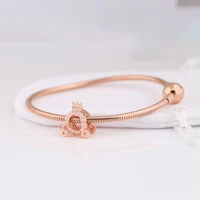 925 sterling silver rose gold crown o carriage cz zircon beads pendant charm bracelet diy jewelry making for pandora
