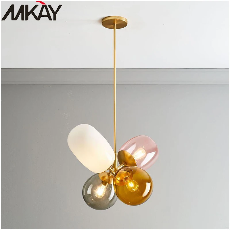 Цветная люстра стеклянная ручной работы для дома/кофейного бара скандинавский