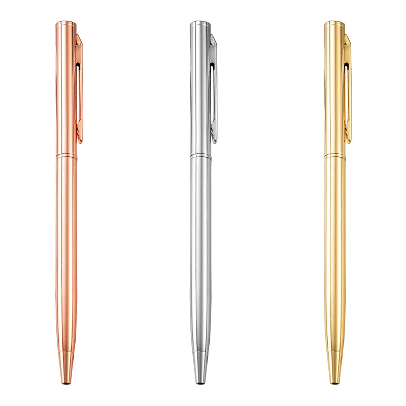 

Luxury Quality 1.0mm Ballpoint Pen Business Office School Stationery Ball Point Pens Rose Gold Financial Writing Signature Pen