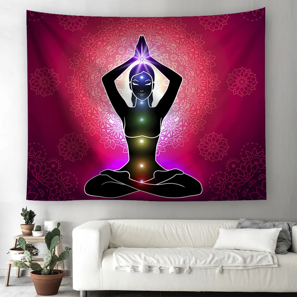 Мандала чакр гобелен настенный Будда хиппи слон индийская Boho Декор коврик для