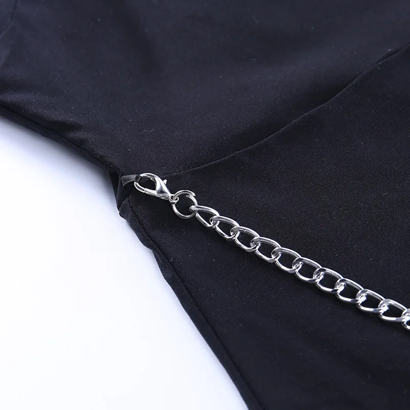 

SVOKOR Y2K Reflective Spider Black Punk Women Dress Chain Hip Hop Sexy Nightclub Sling Party Woman Mini Dresses Lady Clothes