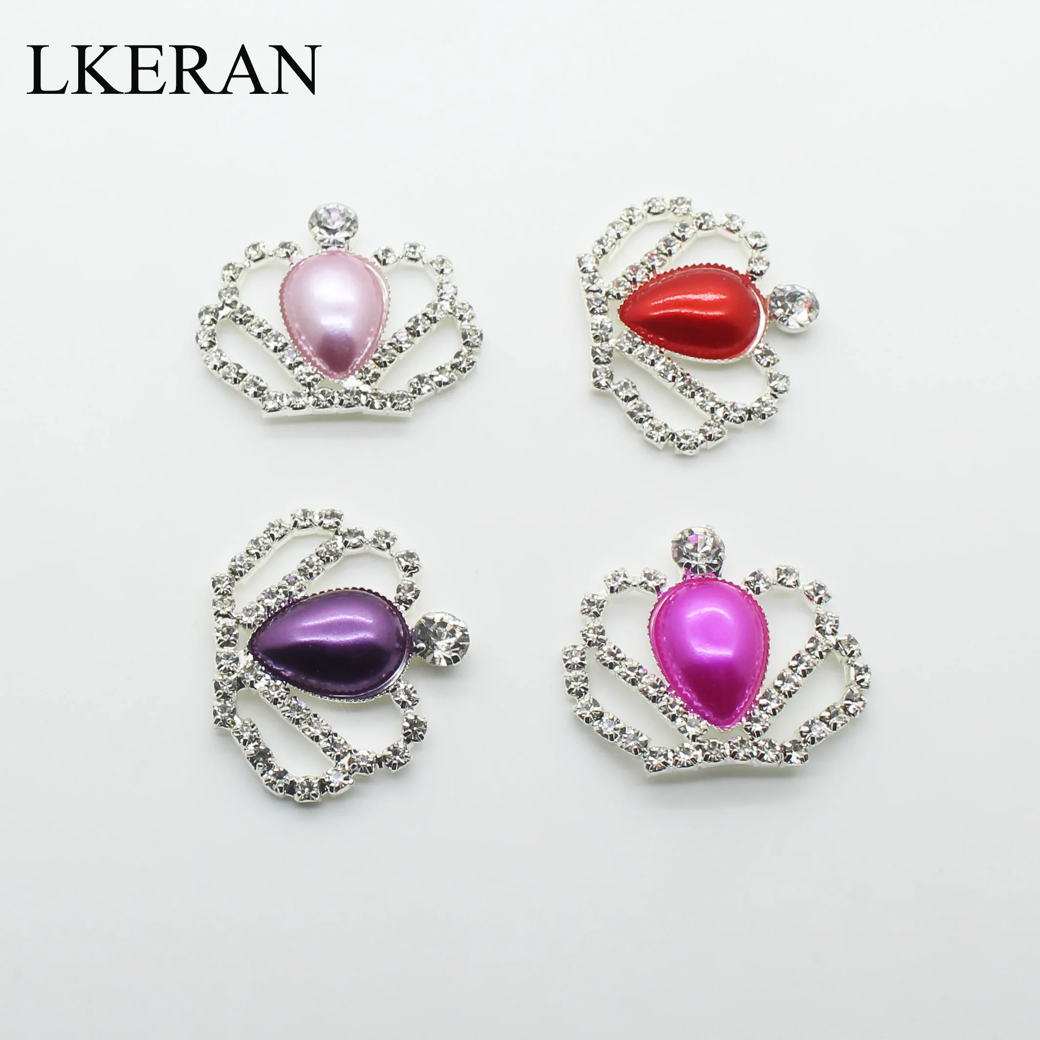 LKERAN 10 шт. Новинка мозаика жемчуг стразы Корона пуговицы DIY цветок бриллиант