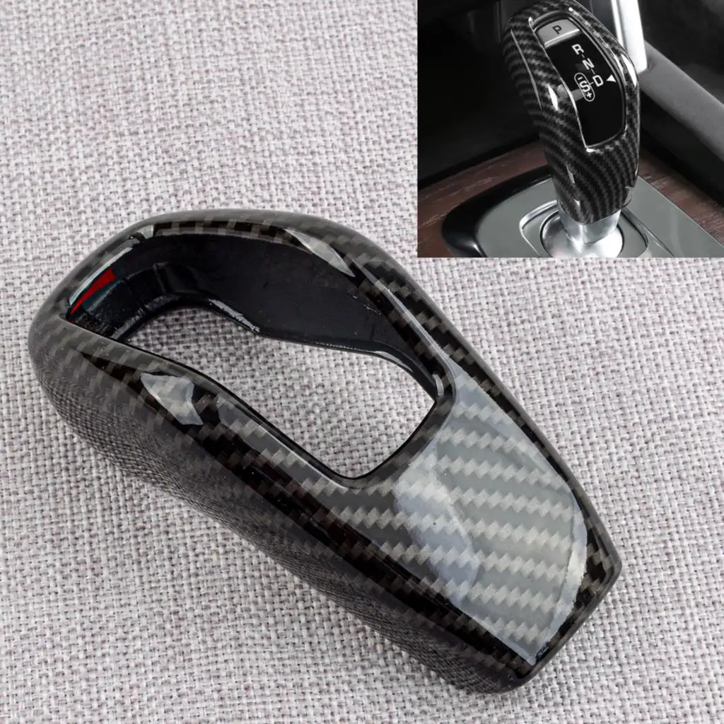 

Black Carbon Fiber Texture Gear Shift Lever Knob Head Cover Trim ABS Plastic Fit For Land Rover Range Rover Sport 2020 2019 2018
