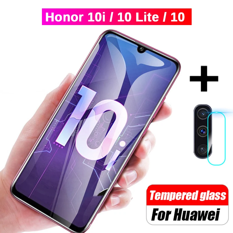 Закаленное стекло 2 в 1 для Huawei Honor 10i 10 Lite Защитное экрана легкая пленка |Защитные
