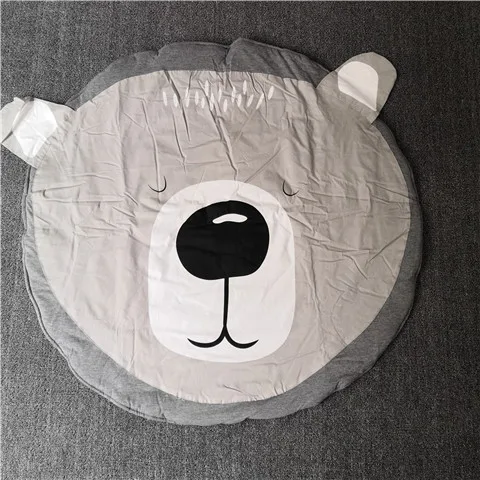 bear Детский мягкий хлопковый круглый игровой коврик с героями мультфильмов, Ползунки для новорожденных, детский игровой коврик, украшение детской комнаты, одеяло бутафория для фото - Цвет: bear