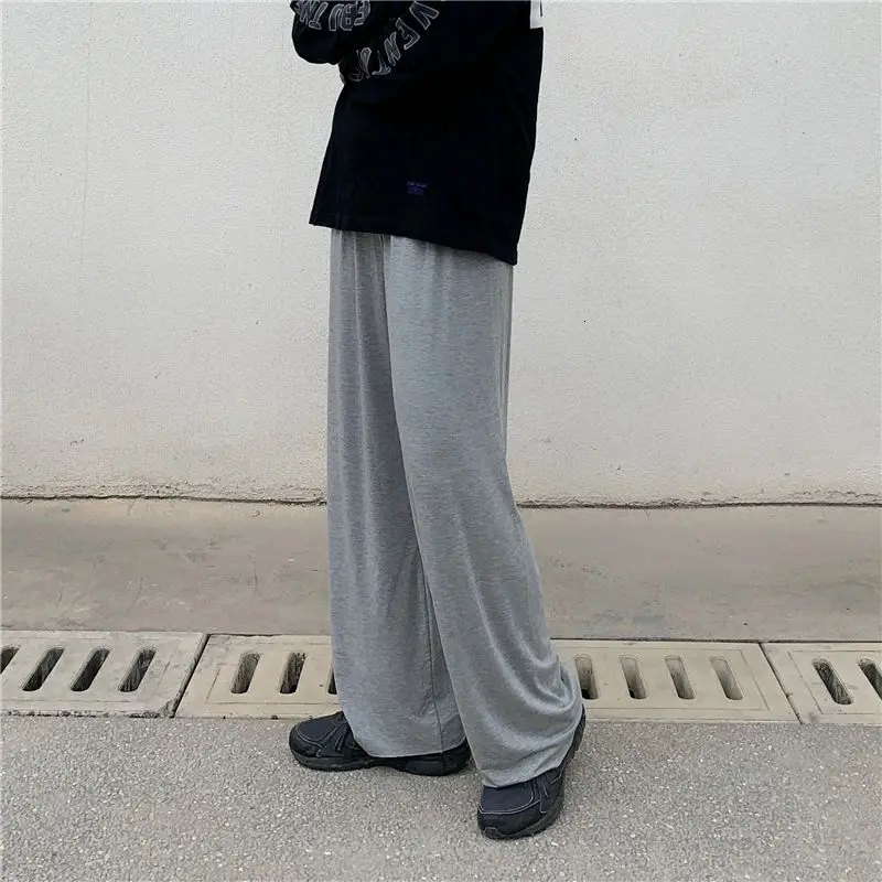 Брюки мужские хлопковые с широкими штанинами модные повседневные свободные