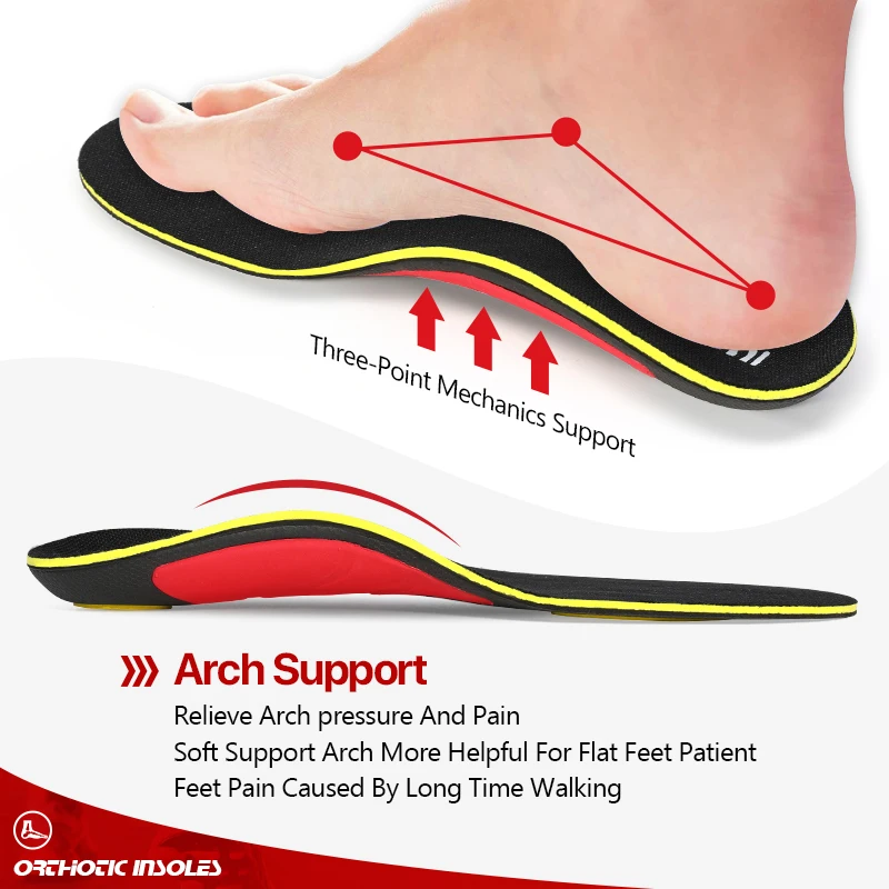 3ANGNI Orthopedic Insoles For Shoes Plantar Fasciitis Orthotic Sole Strong Arch Support Inserts Men Women Flat Feet Free Size