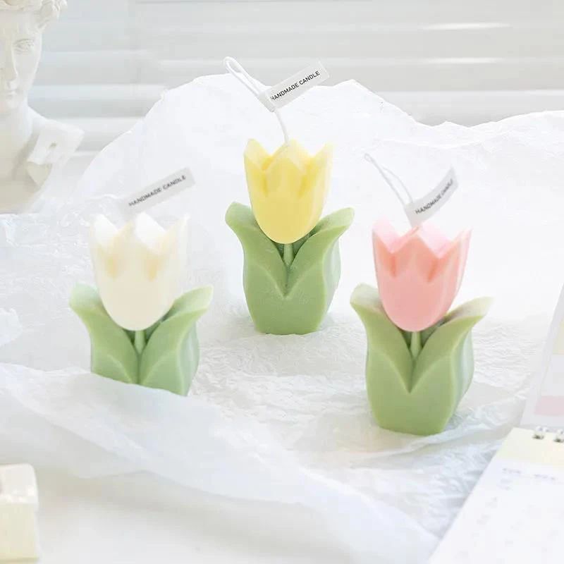 Свечи из соевого воска в форме тюльпана | Дом и сад
