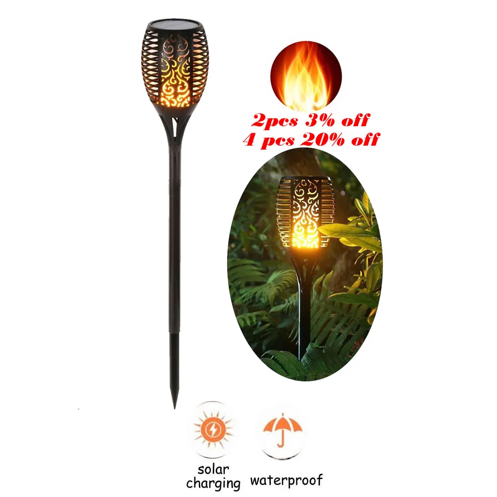 Солнечный 33 светодиодный фонарь с лужайкой и танцующим пламенем Радарный или 2