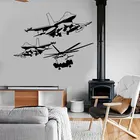 Самолет армии стены Стикеры виниловые Home Decor для мальчиков для комнаты подростка Дизайн интерьера наклейки съемные настенные фрески детская Спальня A264