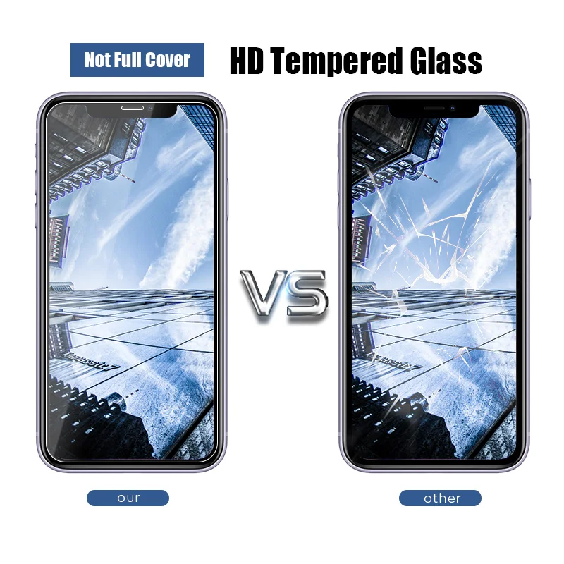 

3PCS Tempered Glass For iPhone X XS Max XR 12 Mini Full Cover Glass On The For 7 8 6 6s Plus 5 5S SE 11 Pro Screen Protector